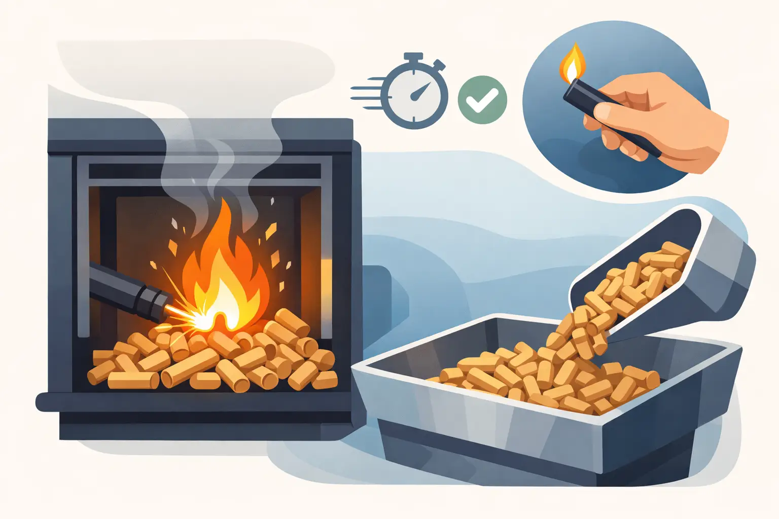 Cómo encender pellets rápido y sin errores - rfflinkfirewood.com Cómo encender pellets rápido y sin errores