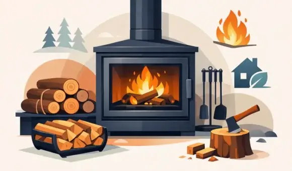 Guía de leña para chimenea cerrada