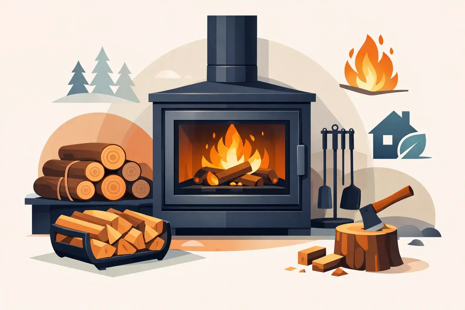 Guía de leña para chimenea cerrada