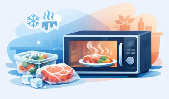 Microondas para descongelar alimentos bien