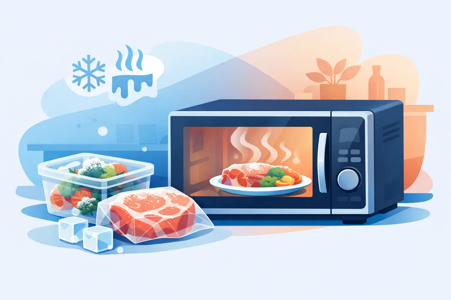 Microondas para descongelar alimentos bien