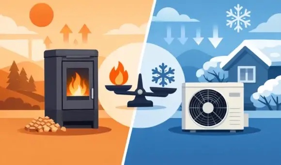 Estufa pellets vs bomba calor: qué conviene