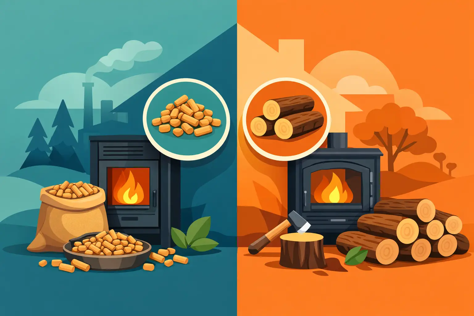 Pellets o leña qué conviene más en casa - rfflinkfirewood.com Pellets o leña: qué conviene más en casa